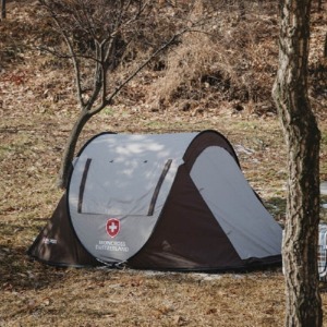 [캠핑창고] 스위스 몽크로스 원터치 3~4인용 텐트(다크브라운) PMC-1002